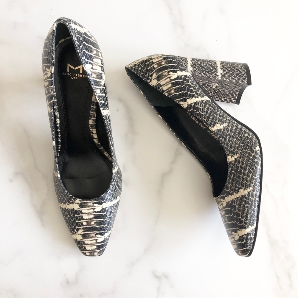 Marc Fisher Razili Snake Embossed Leather Pump 7.5
